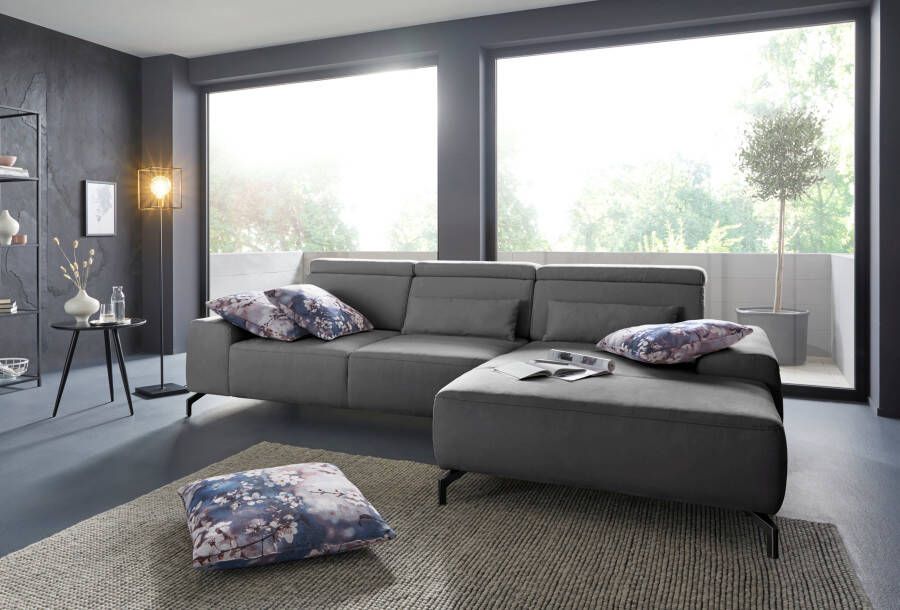 Sit&more Hoekbank Gizeh L-vorm Poothoogte 15 cm inclusief zitdiepteverstelling en verstelbare hoofdsteun - Foto 3