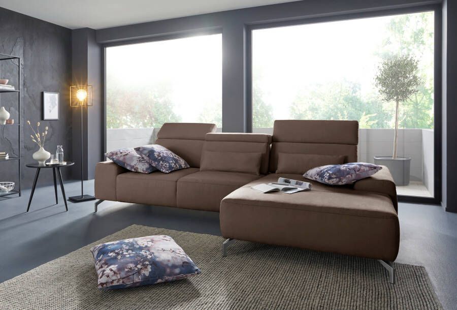 Sit&more Hoekbank Gizeh L-vorm Poothoogte 15 cm inclusief zitdiepteverstelling en verstelbare hoofdsteun - Foto 3