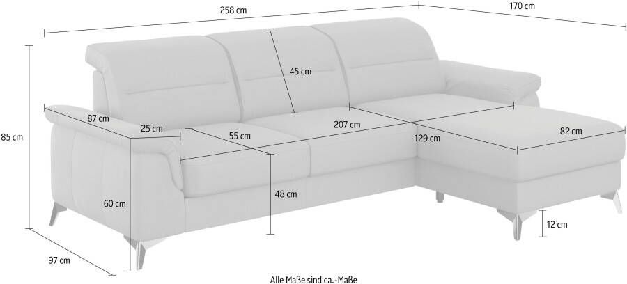 Sit&more Hoekbank Sinatra L-vorm met récamier optioneel met verstelbare hoofdsteun en armleuning - Foto 7