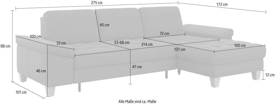 Sit&more Hoekbank Westham L-vorm met récamier met of zonder slaapfunctie bedkist voeten eiken - Foto 7