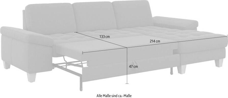 Sit&more Hoekbank Westham L-vorm met récamier met of zonder slaapfunctie bedkist voeten eiken - Foto 5