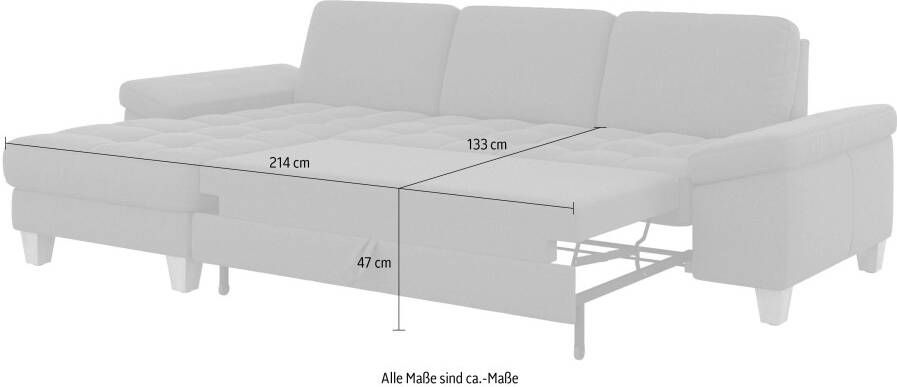 Sit&more Hoekbank Westham L-vorm met récamier met of zonder slaapfunctie bedkist voeten eiken - Foto 5