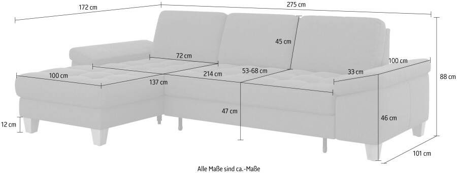 Sit&more Hoekbank Westham L-vorm met récamier met of zonder slaapfunctie bedkist voeten eiken - Foto 7