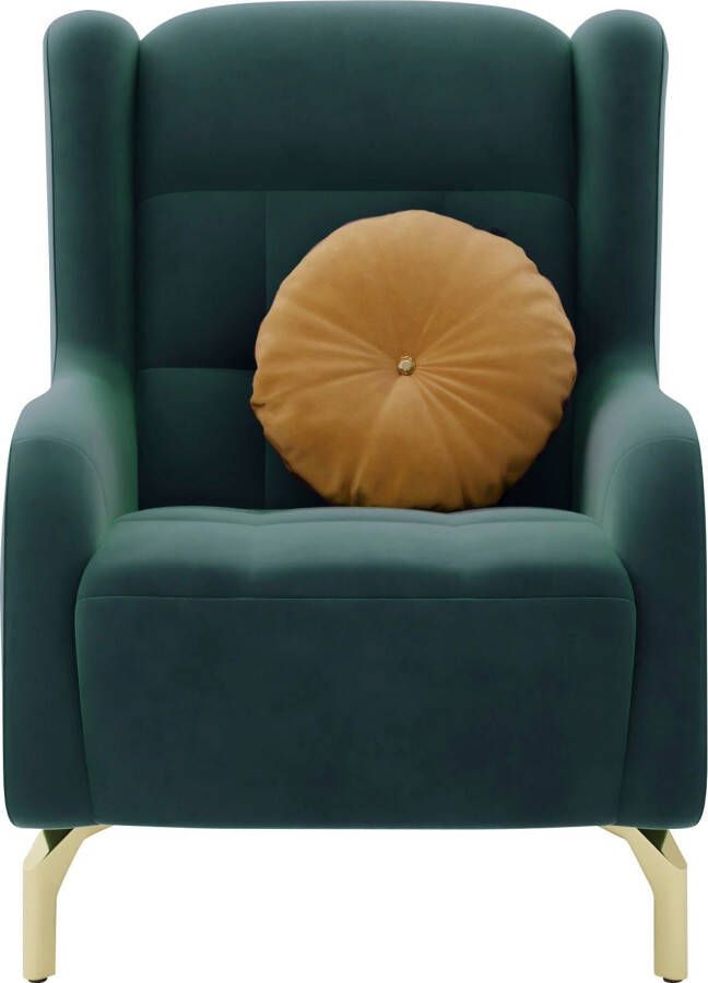 Sit&more Oorfauteuil Orient 11 V inclusief 1 sierkussen met strassteentjes goudkleurige metalen poten - Foto 5