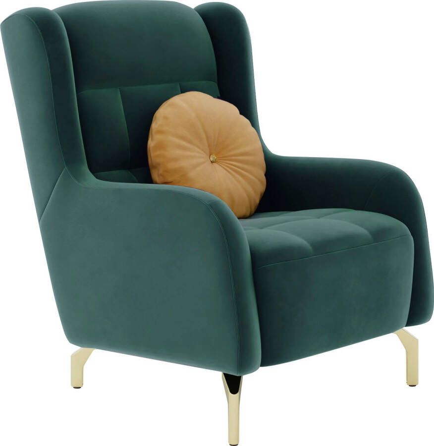Sit&more Oorfauteuil Orient 11 V inclusief 1 sierkussen met strassteentjes goudkleurige metalen poten