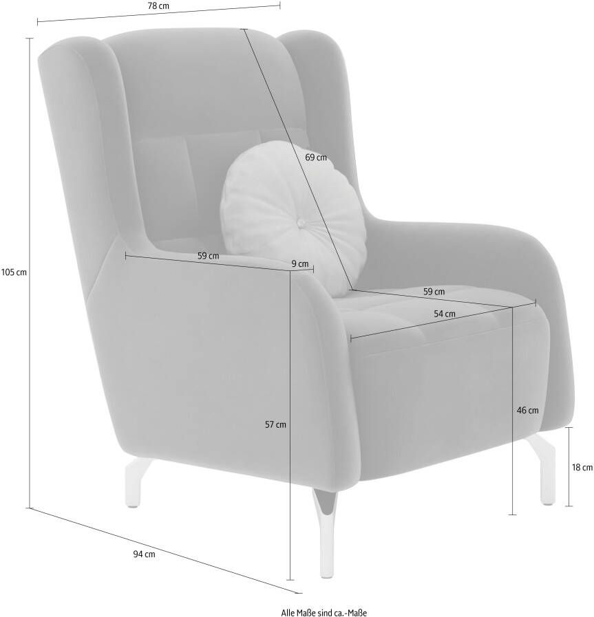 Sit&more Oorfauteuil Orient 11 V inclusief 1 sierkussen met strassteentjes goudkleurige metalen poten - Foto 3