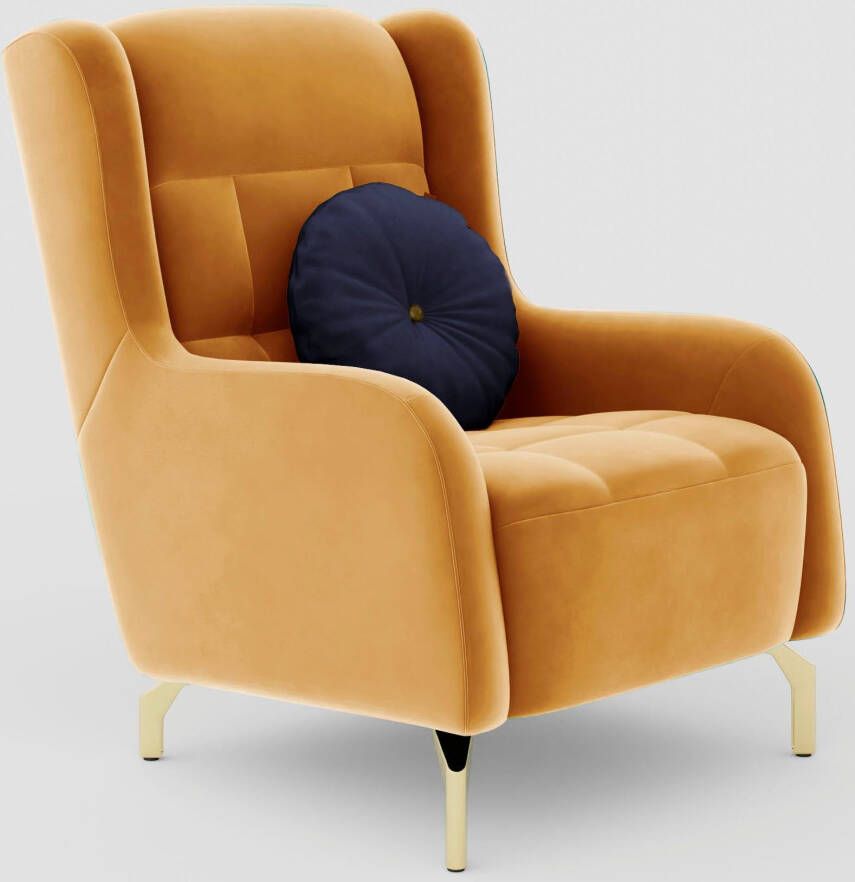 Sit&more Oorfauteuil Orient 11 V inclusief 1 sierkussen met strassteentjes goudkleurige metalen poten - Foto 3
