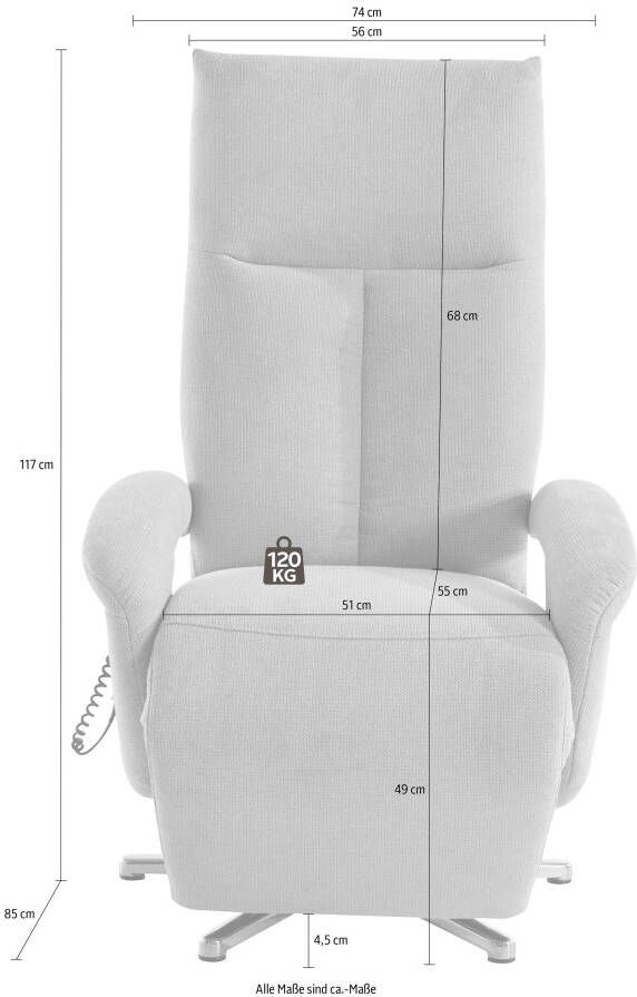 Sit&more Relaxfauteuil Tycoon met verstelbare hoofdsteun en 360° draaifunctie keuze tussen handmatige of elektrische functie ook met accu (draadloos) - Foto 11