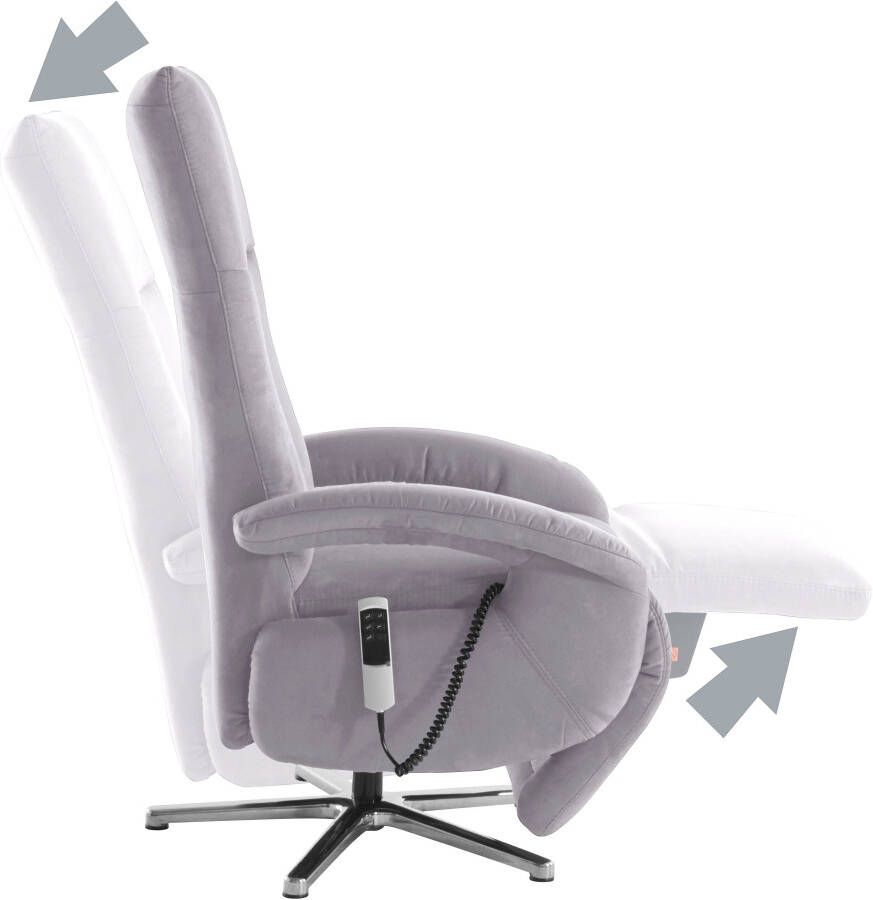Sit&more Relaxfauteuil Tycoon met verstelbare hoofdsteun en 360° draaifunctie keuze tussen handmatige of elektrische functie ook met accu (draadloos)