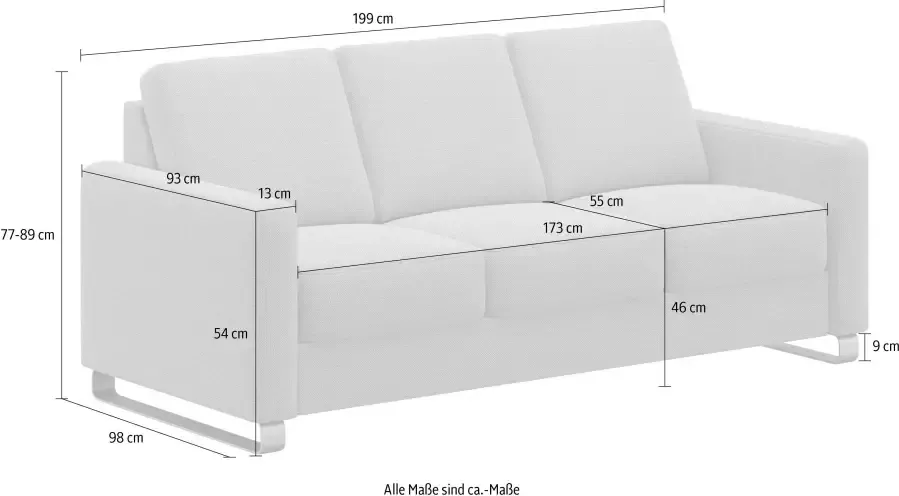 sit&more 3-zitsbank met comfortabel binnenveringsinterieur