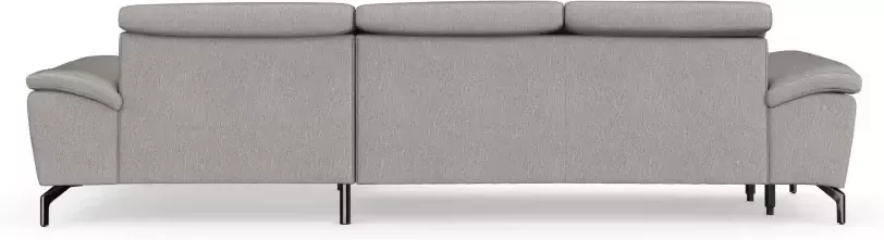 sit&more Hoekbank Blauw naar keuze met verstelbare hoofdsteun en uittrekzitting motorisch met zwarte poten