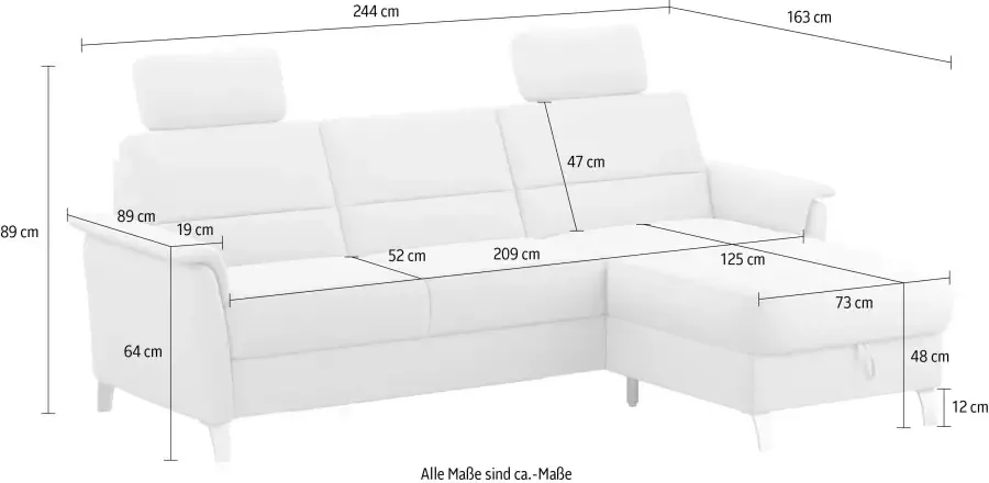 Sit&more Hoekbank Palmera L-vorm Binnenvering naar keuze met slaapfunctie en met zonder bergruimte - Foto 3