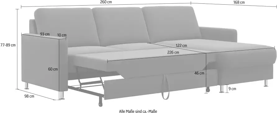 sit&more Hoekbank Naar keuze met slaapfunctie en bedkist inclusief comfortabele binnenvering
