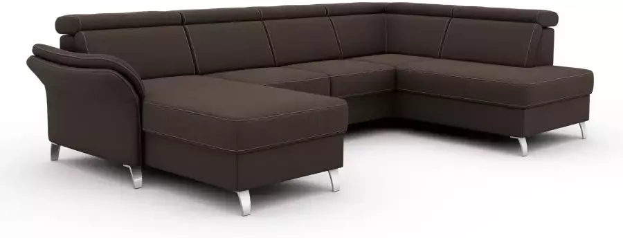 Sit&more Zithoek Vincenzo U-vorm met verstelbare hoofdsteun naar keuze met slaapfunctie bedkist - Foto 6