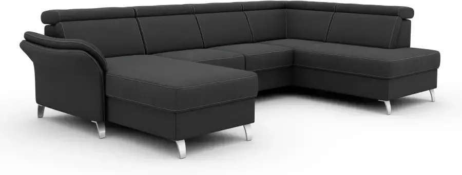 Sit&more Zithoek Vincenzo U-vorm met verstelbare hoofdsteun naar keuze met slaapfunctie bedkist - Foto 6