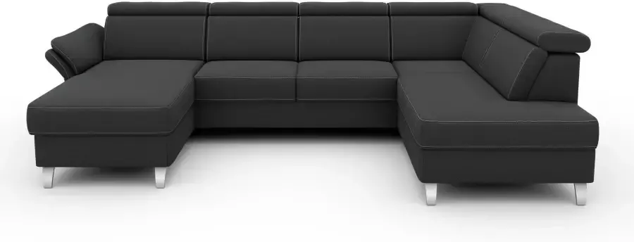 Sit&more Zithoek Vincenzo U-vorm met verstelbare hoofdsteun naar keuze met slaapfunctie bedkist - Foto 5