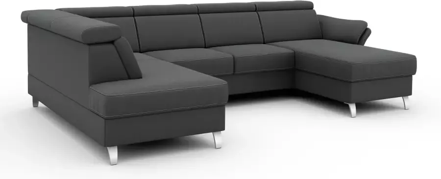 Sit&more Zithoek Vincenzo U-vorm met verstelbare hoofdsteun naar keuze met slaapfunctie bedkist - Foto 6