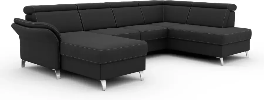 Sit&more Zithoek Vincenzo U-vorm met verstelbare hoofdsteun naar keuze met slaapfunctie bedkist - Foto 6