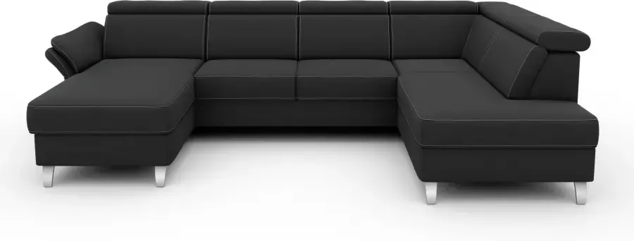 Sit&more Zithoek Vincenzo U-vorm met verstelbare hoofdsteun naar keuze met slaapfunctie bedkist - Foto 7