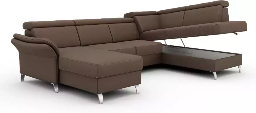 Sit&more Zithoek Vincenzo U-vorm met verstelbare hoofdsteun naar keuze met slaapfunctie bedkist - Foto 5