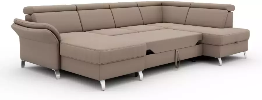 Sit&more Zithoek Vincenzo U-vorm met verstelbare hoofdsteun naar keuze met slaapfunctie bedkist - Foto 6