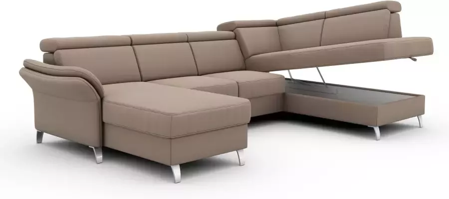 Sit&more Zithoek Vincenzo U-vorm met verstelbare hoofdsteun naar keuze met slaapfunctie bedkist - Foto 4