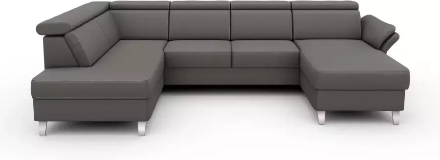 Sit&more Zithoek Vincenzo U-vorm met verstelbare hoofdsteun naar keuze met slaapfunctie bedkist - Foto 9