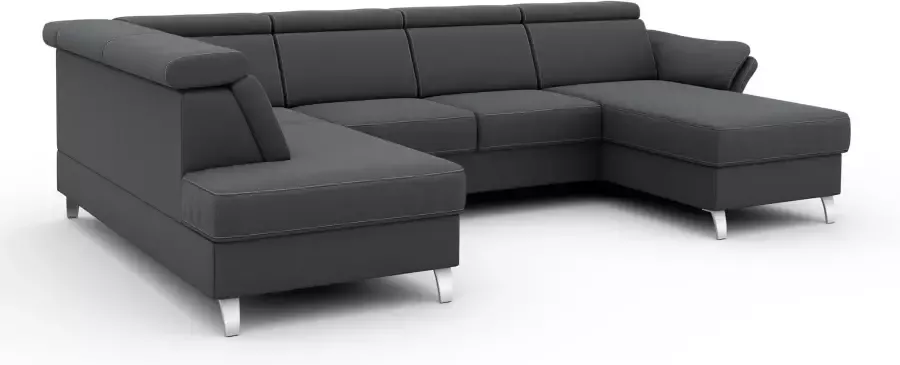 Sit&more Zithoek Vincenzo U-vorm met verstelbare hoofdsteun naar keuze met slaapfunctie bedkist - Foto 6