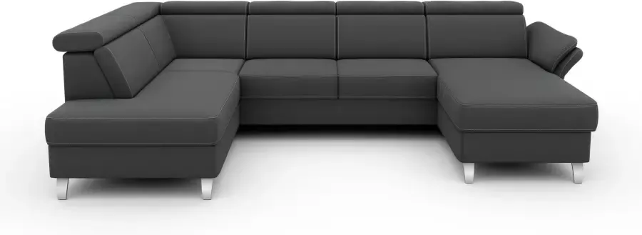 Sit&more Zithoek Vincenzo U-vorm met verstelbare hoofdsteun naar keuze met slaapfunctie bedkist - Foto 8