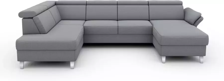 Sit&more Zithoek Vincenzo U-vorm met verstelbare hoofdsteun naar keuze met slaapfunctie bedkist - Foto 8