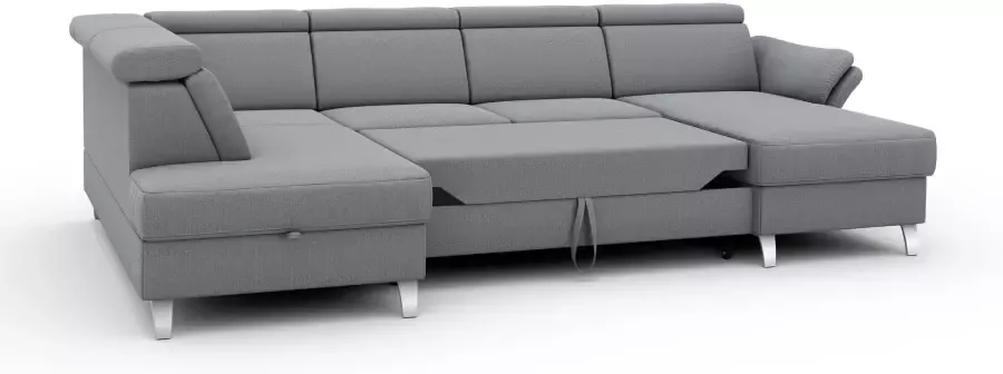 Sit&more Zithoek Vincenzo U-vorm met verstelbare hoofdsteun naar keuze met slaapfunctie bedkist - Foto 7