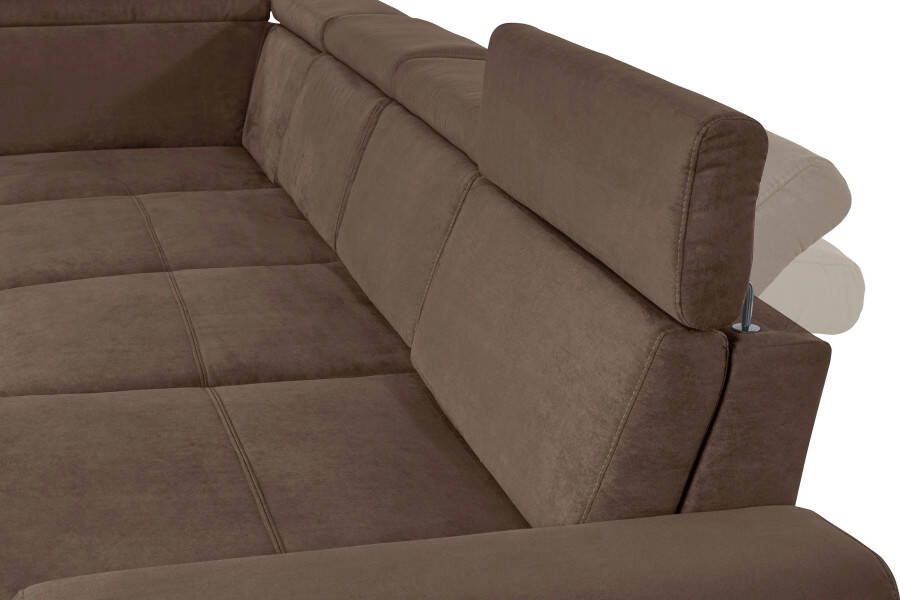 Sit&more Zithoek Gizeh U-vorm 12 cm poothoogte inclusief zitdiepteverstelling en verstelbare hoofdsteun - Foto 4