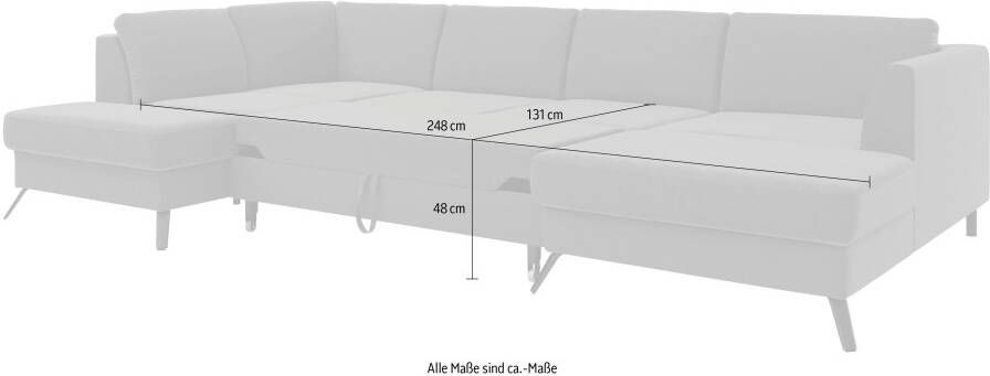 Sit&more Zithoek Olsen U-vorm inclusief zitdiepteverstelling naar keuze met slaapfunctie 15 cm hoog - Foto 7