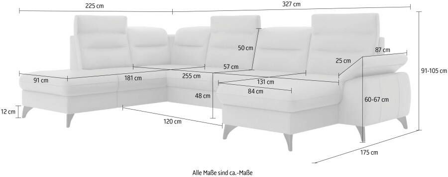 Sit&more Zithoek Astoria U-vorm naar keuze met motorische relaxfunctie - Foto 3