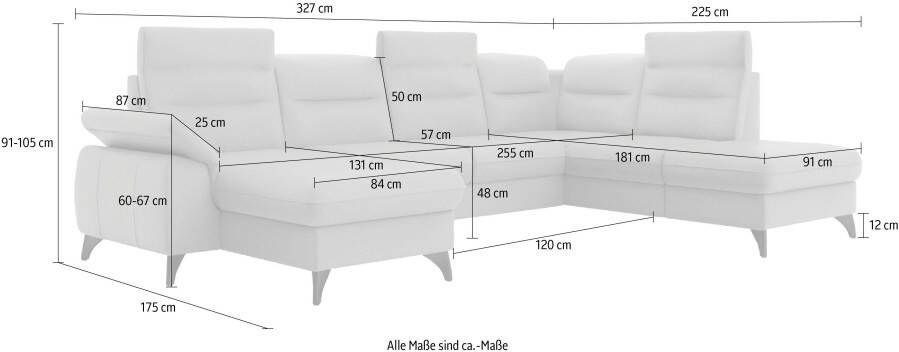 Sit&more Zithoek Astoria U-vorm naar keuze met motorische relaxfunctie - Foto 3