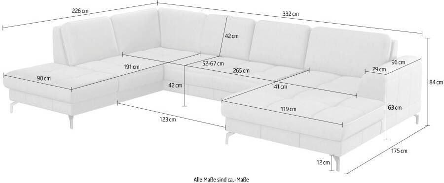 Sit&more Zithoek Bendigo U-vorm inclusief zitdiepteverstelling bodemvrijheid 12 cm in 2 pootkleuren - Foto 11