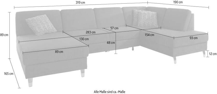 Sit&more Zithoek Clio U-vorm naar keuze met slaapfunctie en bedkist met binnenvering - Foto 4