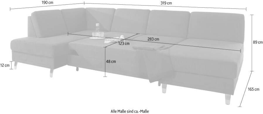Sit&more Zithoek Clio U-vorm naar keuze met slaapfunctie en bedkist met binnenvering - Foto 5