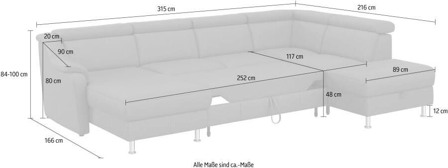 Sit&more Zithoek Freetown U-model Verstelbare hoofdsteun en binnenvering naar keuze met slaapfunctie - Foto 9