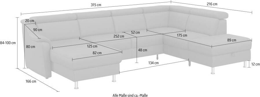 Sit&more Zithoek Freetown U-model Verstelbare hoofdsteun en binnenvering naar keuze met slaapfunctie - Foto 9