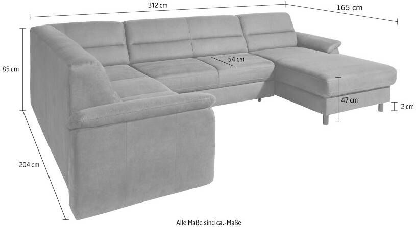 Sit&more Zithoek Ascara U-vorm inclusief boxspring binnenveringsinterieur naar keuze met slaapfunctie - Foto 4