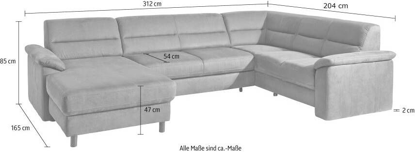 Sit&more Zithoek Top Ascara U-vorm inclusief boxspring binnenveringsinterieur naar keuze met slaapfunctie - Foto 4