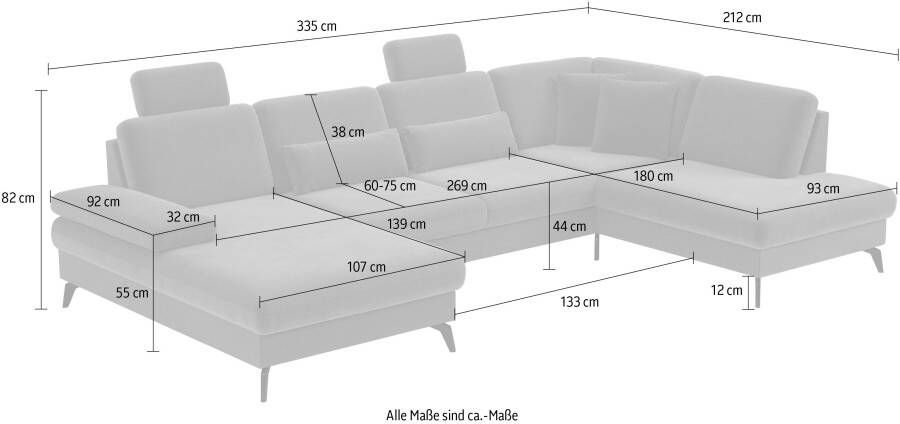 Sit&more Zithoek Morris U-vorm incl. zitdiepteverstelling optioneel met slaapfunctie en bedbox en verstelling armleuning - Foto 3