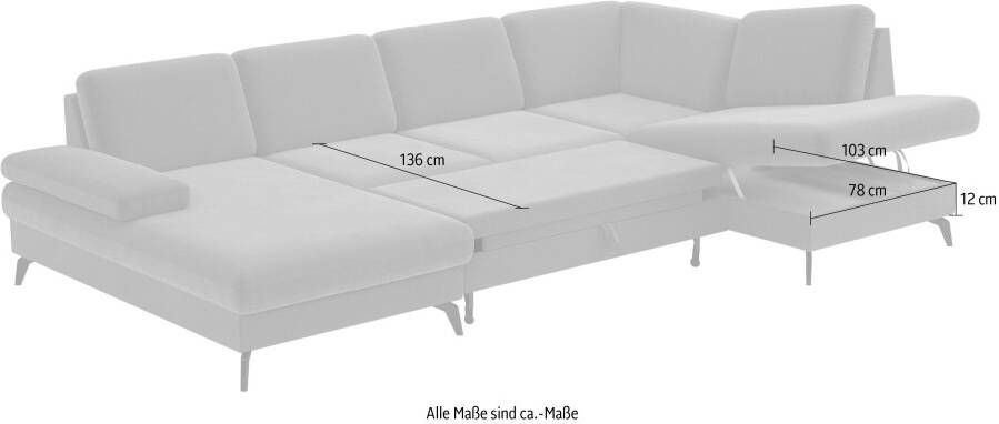 Sit&more Zithoek Morris U-vorm incl. zitdiepteverstelling optioneel met slaapfunctie en bedbox en verstelling armleuning - Foto 4