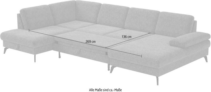 Sit&more Zithoek Morris U-vorm incl. zitdiepteverstelling optioneel met slaapfunctie en bedbox en verstelling armleuning - Foto 4