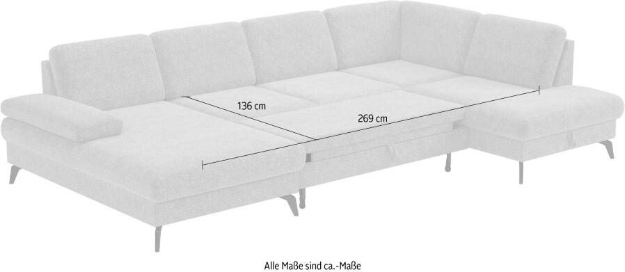 Sit&more Zithoek Morris U-Form inkl. Sitztiefenverstellung optioneel met slaapfunctie en bedbox en verstelling armleuning - Foto 4