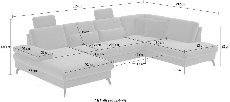Sit&more Zithoek Morris U-Form inkl. Sitztiefenverstellung optioneel met slaapfunctie en bedbox en verstelling armleuning - Foto 3