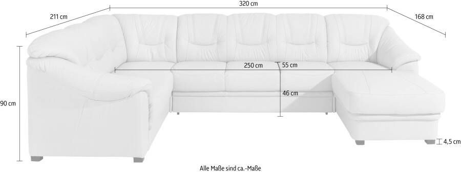 Sit&more Zithoek Savona U-vorm B: 320 cm optioneel bedfunctie veerkern - Foto 5
