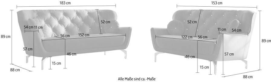 Sit&more Zithoek Orient 3 V inclusief 4 sierkussens met strassteentjes goudkleurige metalen poten (2-delig) - Foto 4