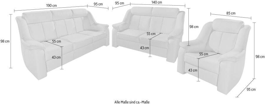 Sit&more Zithoek Basel Set bestaand uit 3-zitsbank + 2-zitsbank + fauteuil - Foto 2